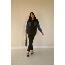 Emh Store Siyah Kot Garnili Ceket