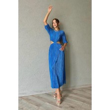 Emh Store Mavi Piliseli Elbise