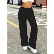 Emh Store Kadın Yüksek Bel Bol Paça Bürümcük Pantolon