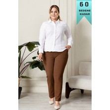 Elmas Tesettür Kadın Tesettür Giyim Büyük Beden Rivetli Scuba Pantolon