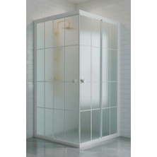 Durul Duşakabin Kare 4mm Buzlu Beyaz Çizgi Yükseklik 180CM