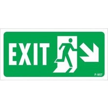 FRY Exit Sağ Aşağı Uyarı Levhası 17,5X25 KOD:957