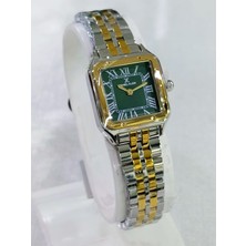 Daniel Klein Çelik Kordonlu, Altın Sarılı, Kadranı Yeşil, 3 Atm Su Geçirmez, 2 Yıl Garantili Kadın Kol Saati