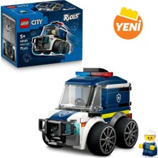 LEGO® City Araçlar – Polis Kamyonu - Polis Memuru Minifigürlü Mini Araba Oyuncak Yapım Seti - 60481