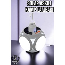 Kafkas Store Tkndy Güneş Enerjili Solar Aydınlatma Kamp Çadır Lambası Şarjlı Ampül LED Şarjlı El Fener
