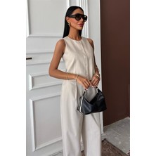 Emh Store Yelek Plazzo Pantolon Çizgili Flamlı Poliviscon Takım 10178