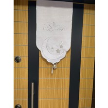 Nakışkonsept Ramadan Kaarem "hayırlı Ramazanlar" ve Hilal Desen Nakış Işlemeli Runner ve Kapı Süslemesi