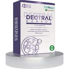 Deotral 60 Kapsül, Sitikolin, Fosfatidilserin, Mg, Zn, Se, Folik Asit, L-Theanine, B Vitamini İçeren Takviye Edici Gıda