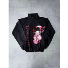 Emh Store Fermuarlı Dijital Baskılı Rüzgarlık - Siyah