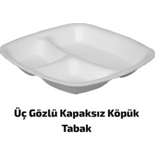 Şeylişeyler – Köpük Tabak – 3 Gözlü – Kapaksız – 100 Adet