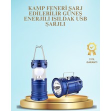 Kafkas Store Tkndy Güneş Enerjili Kızaklı Şarjlı Büyük Boy Kamp Feneri – USB Çıkışlı, Katlanabilir