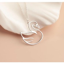 Myz Takı Kuğu Figürlü 925 Ayar Gümüş Kadın Kolyesi