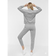 Modeva Global Kadın Açık Gri Yarım Fermuarlı Eşofman Takımı – 3 Iplik, Rahat Kesim, Günlük & Spor