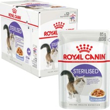 Royal Canin Sterilised Jelly Kedi Yaş Maması 12X85 gr - Kısırlaştırılmış Kediler Için Kilo Kontrollü Jöleli Diyet