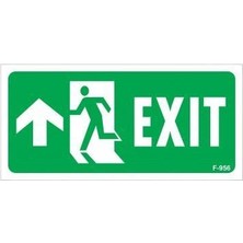 FRY Exit Yukarı Sol Ok Işaretli Uyarı Levhası 17,5X25 KOD:956