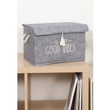 Helen's Home Çok Amaçlı Keçe Kapaklı Mini Kutu Organizer, Saklama Kutusu 35X24X24CM Gri