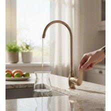 İsaoğlu Yapı Antik Eskitme Gold Arıtma Musluğu Pirinç Materyal Tekli Arıtma