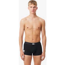 Lacoste Erkek Baskılı 3'lü Siyah Boxer 5H1291 9dı