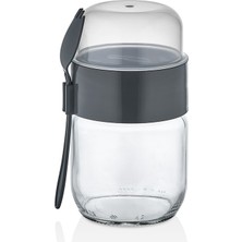 Yazıcı Cam Hazneli Taşınabilir Yoğurt Kabı 425 ml + 200 ml – Bpa Içermeyen Diyet Kabı