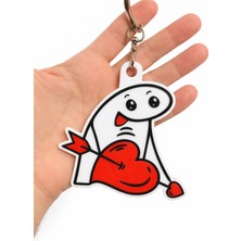 Yapı3D 👻❤️ Kalpli Hayalet Anahtarlık | Sevimli Aşk Temalı Anahtar & Çanta Aksesuarı