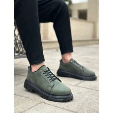 Ebrus Trend ET0245 Haki Akıllı Lastik Bağcık Yüksek Taban Günlük Erkek Ayakkabı