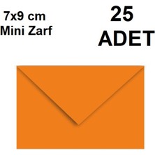 İstisna 25 Adet Turuncu Renkli Küçük Zarf 7x9