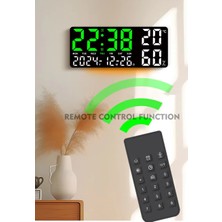 Armasse Atmosfer Işıklı Dijital Duvar Saati Uzaktan Kumanda Sıcaklık Nem Göstergesi LED Büyük Masa Saati Çok Fonksiyonlu Çalar Saat