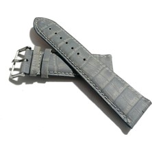 Fado   &   Her Saate  Uyumlu Hakiki  Deri Saat  Kordonu Gri   24   mm  (388 )