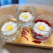 PremiumPort Suda Yüzebilen Papatya Mum Seti, Şık Ev ve Oda Dekoru