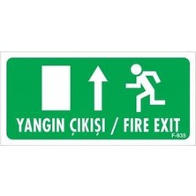 FRY Yangın Çıkışı Yukarı Uyarı Levhası 17,5X25 KOD:935