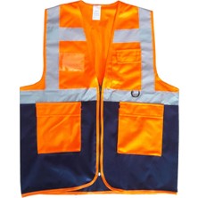 FRY Yönetici Ikaz Yeleği Turuncu/lacivert Xl Beden