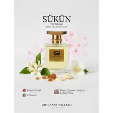 Giovanni William Sükûn Lüks Kadın Parfüm Afrodizyak Edp | Temiz Ferah Sexy Etkileyici | Beyaz Çiçek, Kaşmir, Amber, Misk