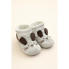 Minissa Baby Kids Bebek Patik Yumuşak Çoraplı Triko Patik Bebek Panduf Ilk Adım Kaydırmaz Tabanlı Patik