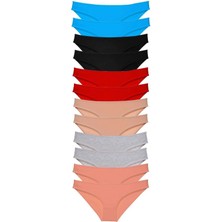 MiraLive 12 Adet Eko Set Likralı Kadın Slip Külot Çok Renkli 1