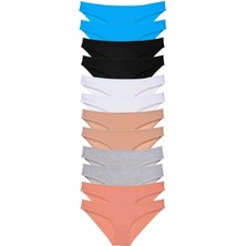 MiraLive 12 Adet Eko Set Likralı Kadın Slip Külot Çok Renkli 4