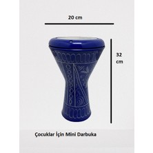Cümbüş Mini Mısır Erzincan Işlemeli Mavi Darbuka