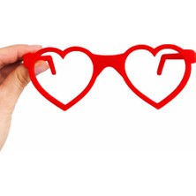 Yapı3D ❤️ Kalp Şekilli Kırmızı Parti Gözlüğü | Eğlenceli Fotoğraf Aksesuarı | Organizasyon & Konsept Gözlüğü