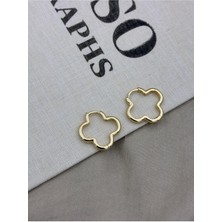 Hedef Bijuteri Gold Renk Yonca Model Basic Halka Küpe CM60