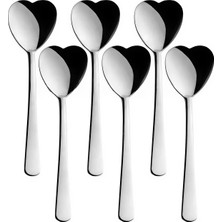 Zuzu Made Kalp Şekilli 6'lı Dondurma ve Tatlı Kaşığı