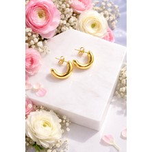 Yush Aksesuar Pınterest Bombeli Çelik Küpe