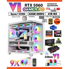 Zeiron Mirage X50 Pro White RTX5060 8GB ∣ R7 5700X ∣ 32GB RAM ∣ 1TB M.2 SSD Sıvı Soğutmalı Oyun Bilgisayarı