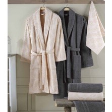 Pazarcan Talya Bornoz Seti Kum Antrasit