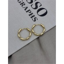 Hedef Bijuteri Gold Renk Oval Burgu Detaylı Halka Küpe CM80