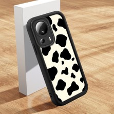 Ucuc Xiaomi 13 Lite Uyumlu Siyah Silikon Kılıf Özel Tasarım Çarpıcı Desen Kamera Koruma Darp Önleyici