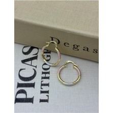 Hedef Bijuteri Gold Üzeri Üç Renkli Küçük Halka Küpe