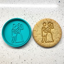 Craftelle Ilk Dans Figürlü Kurabiye Kalıbı | Romantik Çift Damga | Hamur, Kil ve Şeker Hamuru Şekillendirici