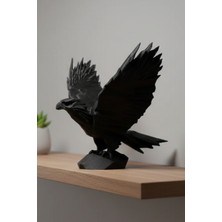 Modern Siyah Kartal Biblo Heykel – Dekoratif Ofis ve Ev Aksesuarı – Beşiktaş Hediyelik Figür