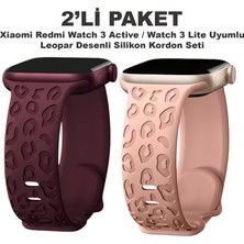 Dexmon Xiaomi Redmi Watch 3 Actvie / Watch 3 Lite Uyumlu Leopar Desen Silikon Kordon Seti