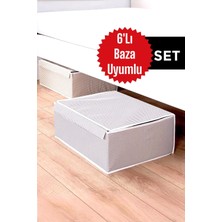 Helen's Home 6 Adet Kutu Hurç Baza ve Yatak Altı Uyumlu Giysi Yastık Hurcu Düzenleyici Saklama Kutusu 50X40X19