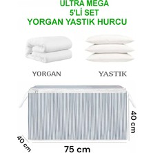 Helen's Home 5'li Set Ultra Mega Sandık Tipi Hurç En Büyük Boy Yorgan Yastık Hurcu 75X40X40 cm